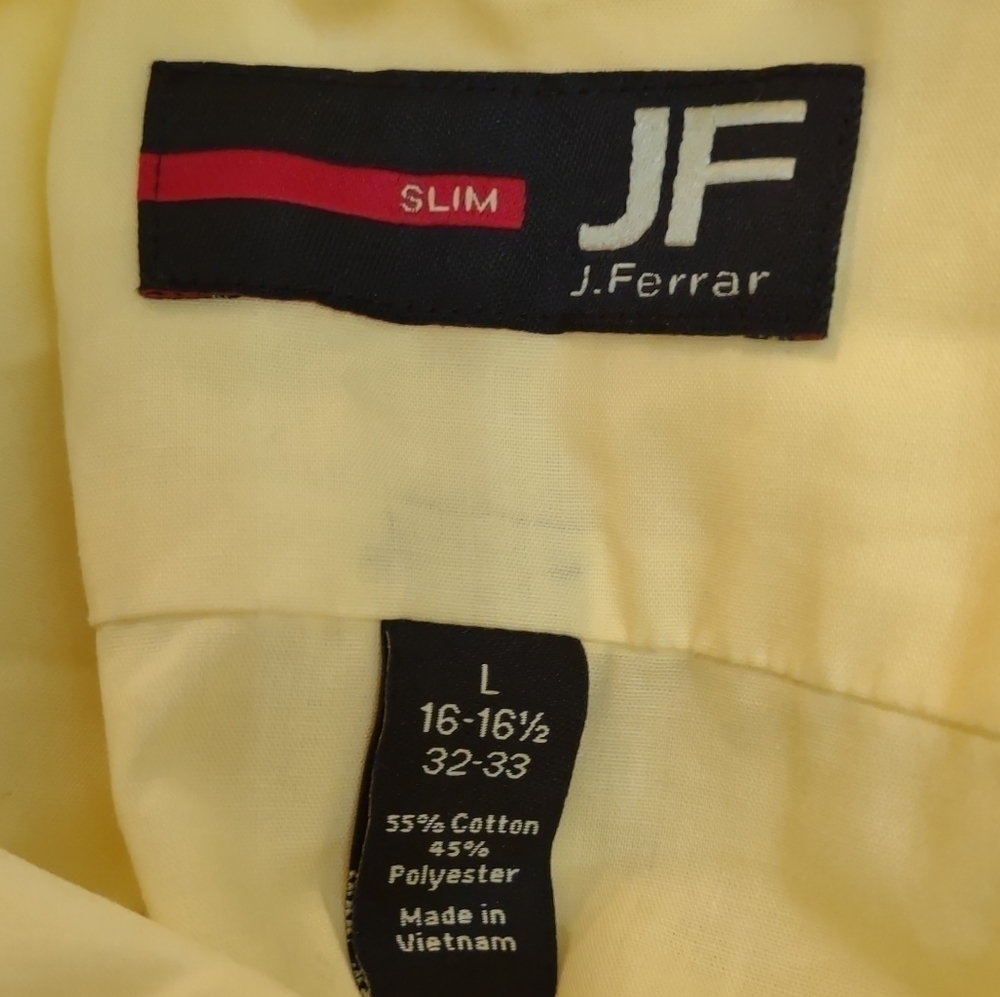 J. Ferrari Mens Slim Large 16-16.5 neck 32-33 long sleeve button up shirt - Picture 4 of 4